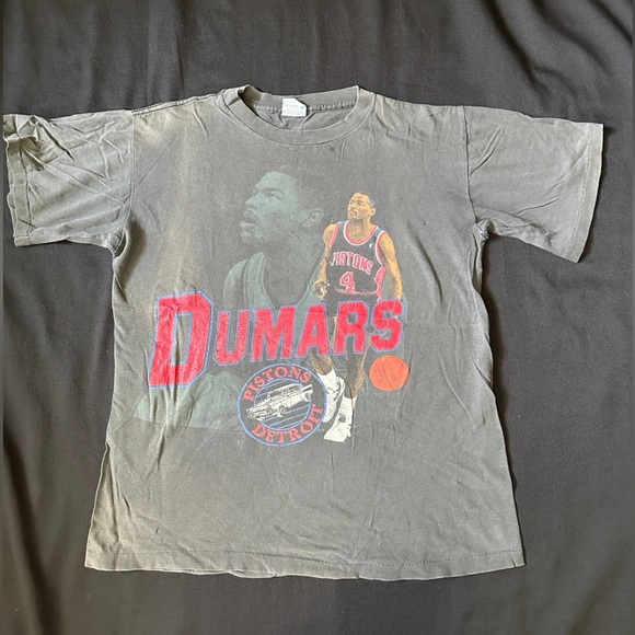 Vintage Detroit Pistons Dumars Tshirt 90s - Picture 3 of 11